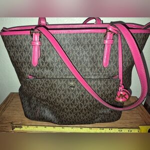 Michael Kors Jet Set Brown & Pink Tote, Large
